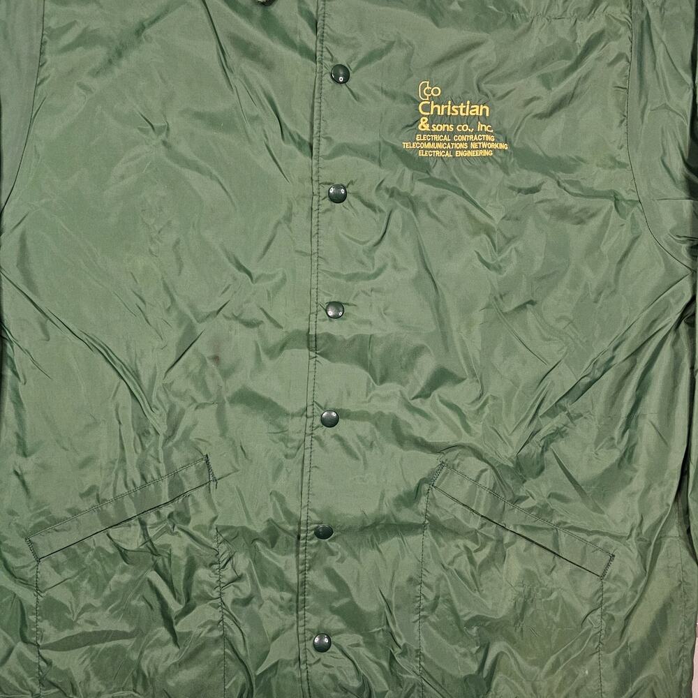 Vintage Hilton Apparel Jacket XL Green 80s Windbreaker Workwear Dad Grandpa - Picture 2 of 12